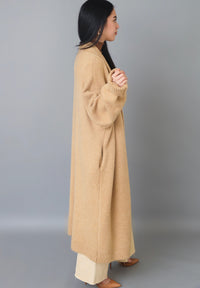 Trendy-Chic Tan Oversize Cardigan Duster Sweater