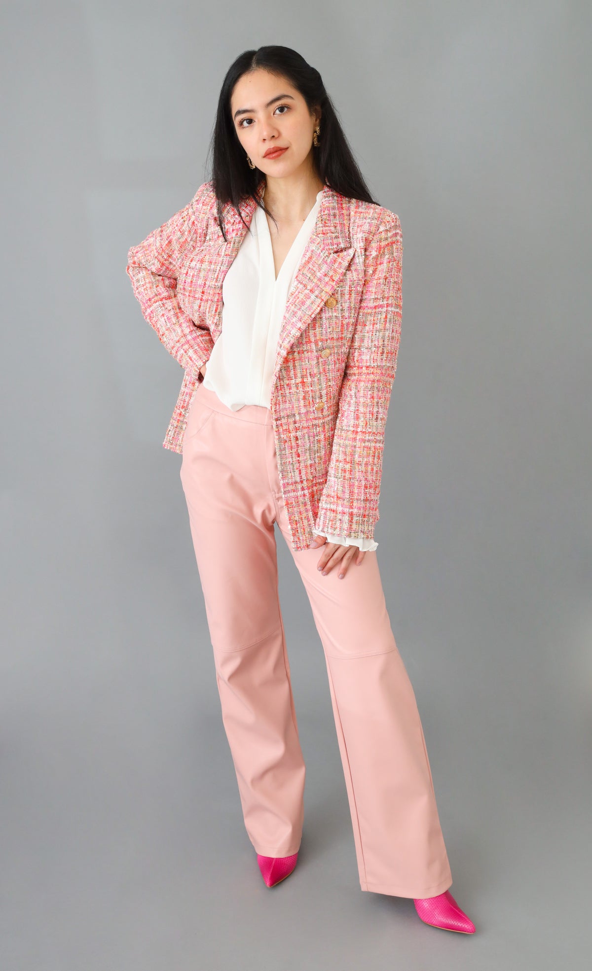 Simply Sophisticated Pink Tweed Blazer