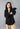 Forever Black Banded Collard Balloon Sleeve Blouse