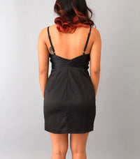 No Stopping Me Black Surplice Cocktail Party Dress