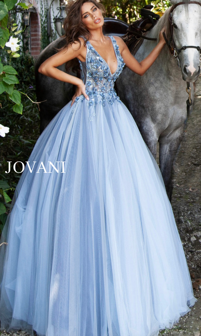 JOVANI 3110 PRINCESS FLORAL DRESS