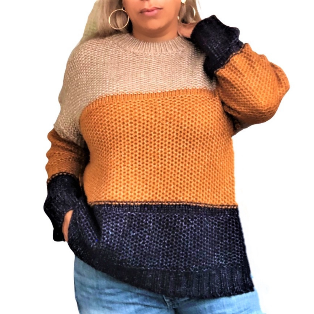 Plus Size Colorblock Sweater, 52% OFF