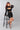Double Take Black Two-Piece Ruched Mini Skirt Set