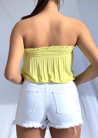 LOOSE FITTING YELLOW TUBE BANDEAU TOP