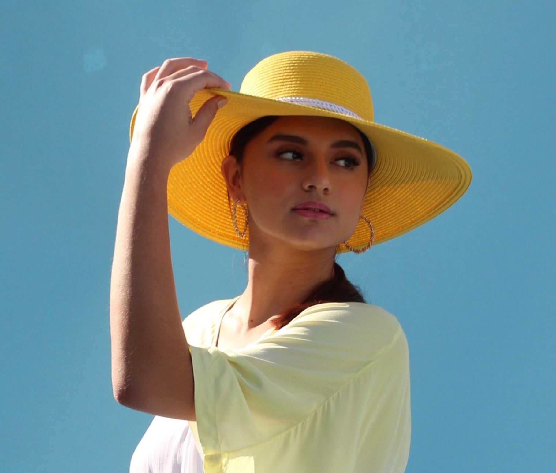 Yellow cheap beach hat