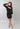 Picture Perfect Black Front Slash Mock Neck Bodycon Mini Knit Dress