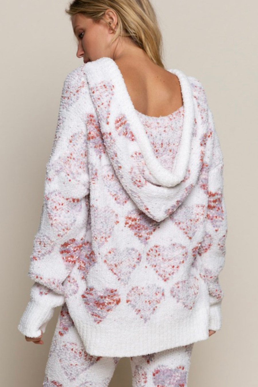 GAMES OF HEARTS PLUSH PULLOVER LOUNGE KNIT SET