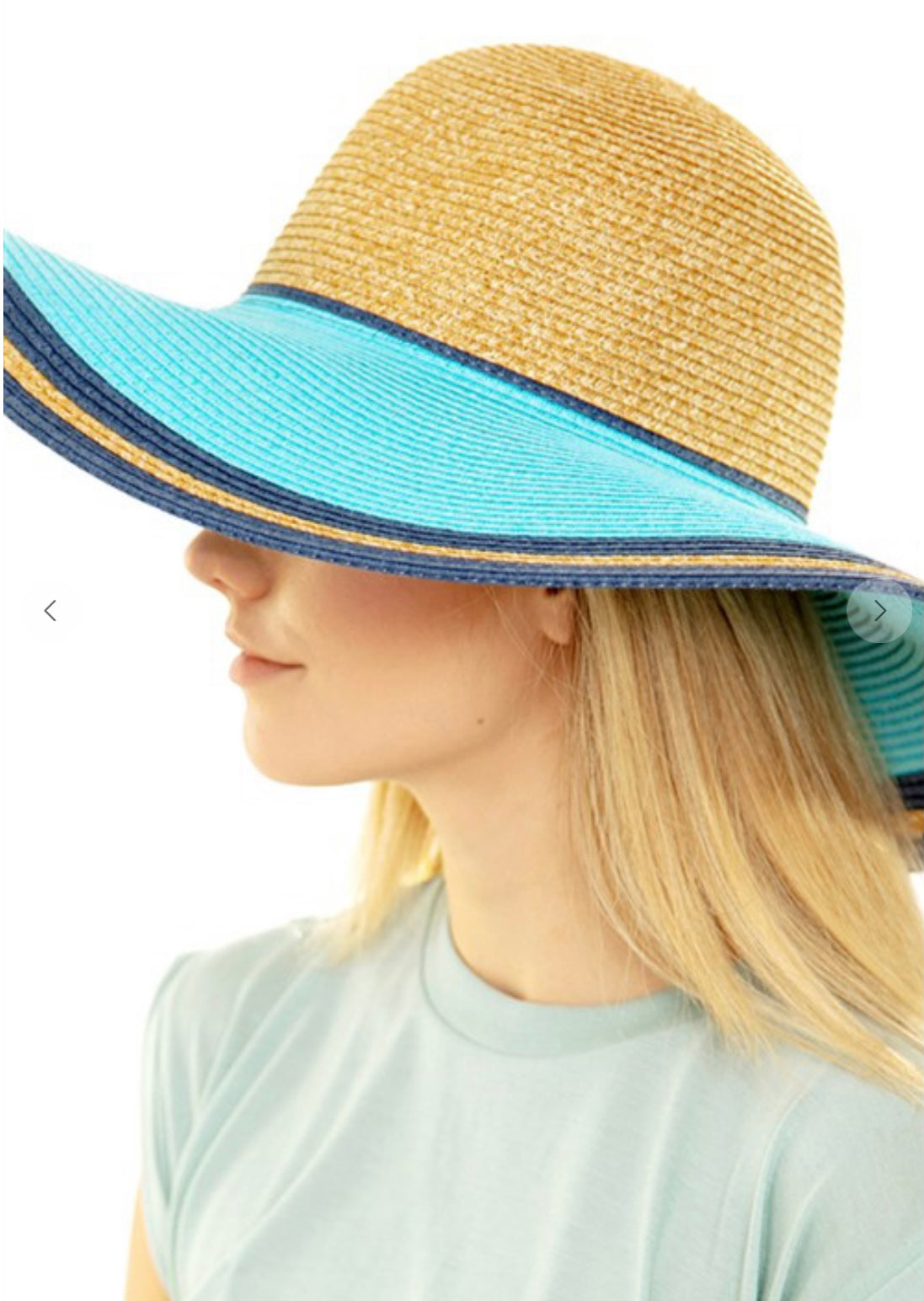Sun Loving Aqua Oversize Beach Hat