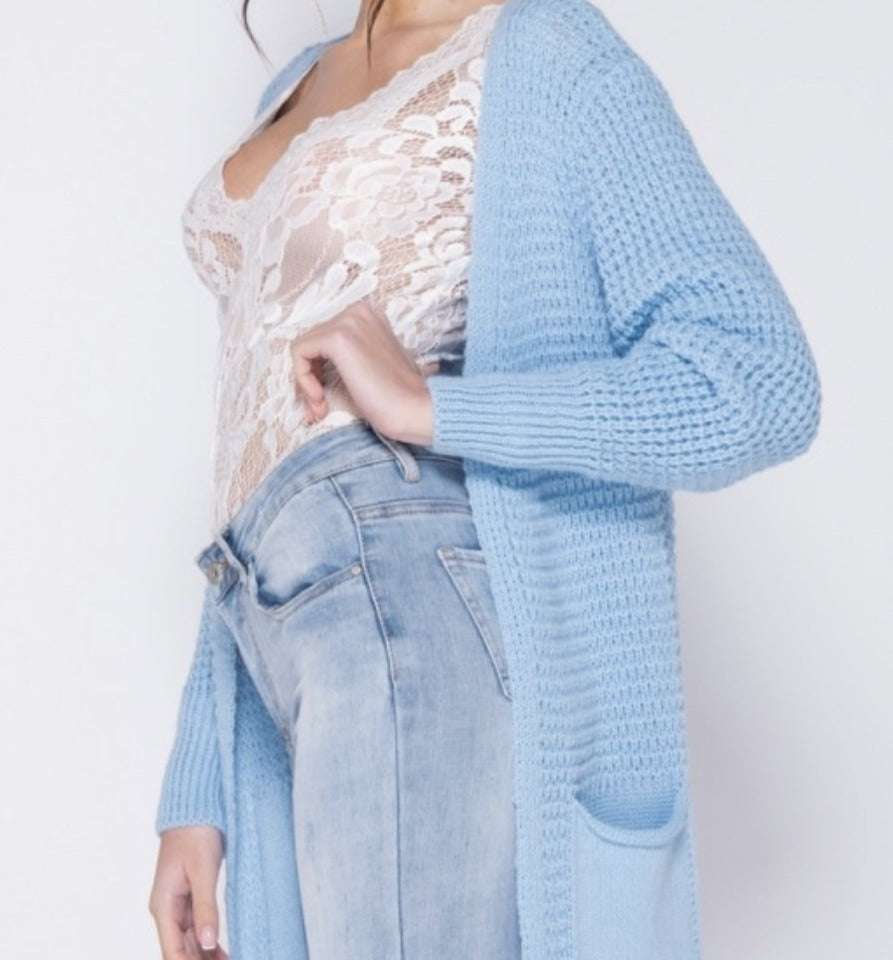 Baby blue 2025 cardigan sweater