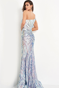 Jovani 05664 One-Shoulder Iridescent Sequin Prom Dress