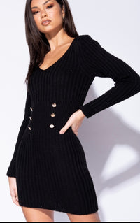 Ultimate Look Black Bodycon Mini Sweater Dress