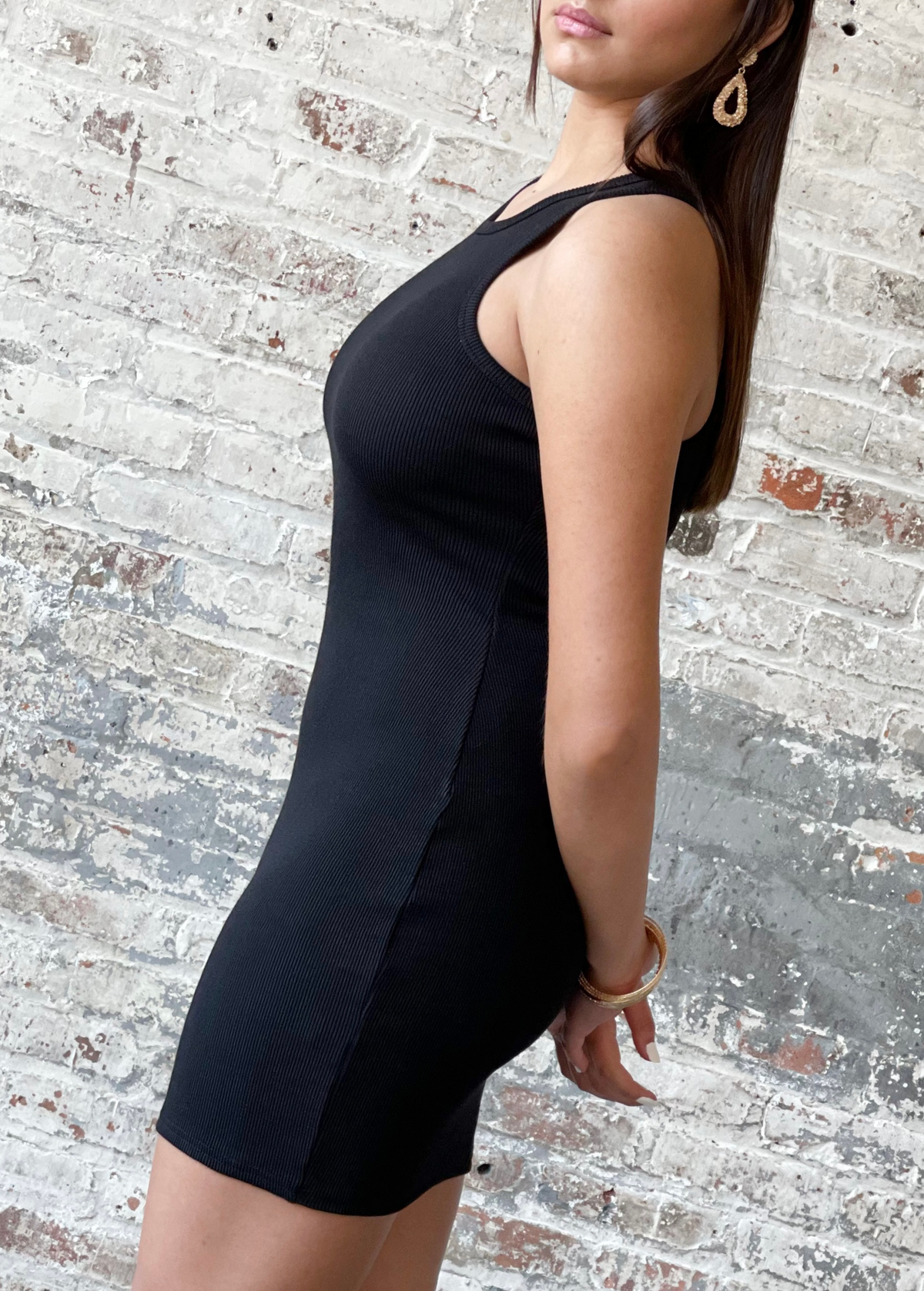 Black racerback dress hot sale