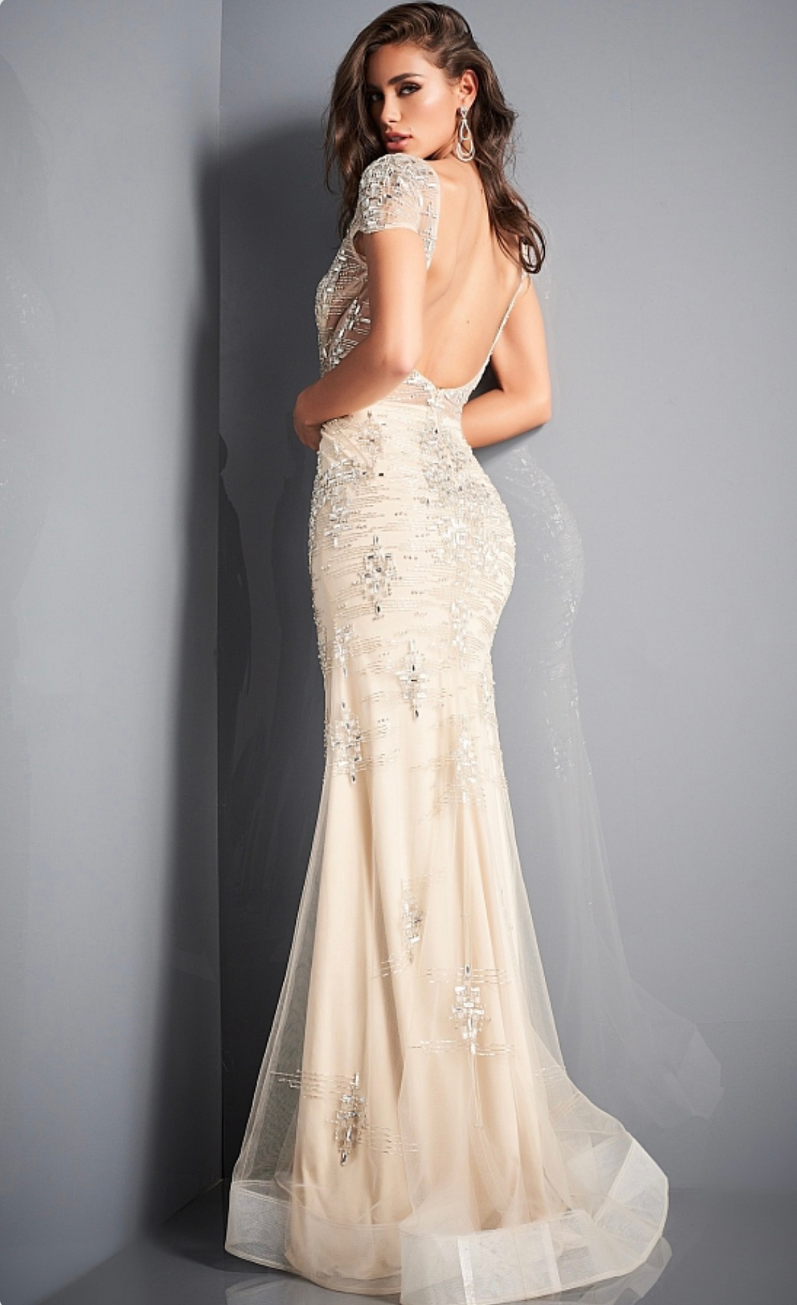 Jovani cap sleeve clearance dress