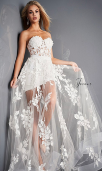 JOVANI 02845 Strapless Lace Corset Prom Dress