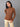 Stretchy Brown Ribbed knit Lettuce Trim Sweater Top