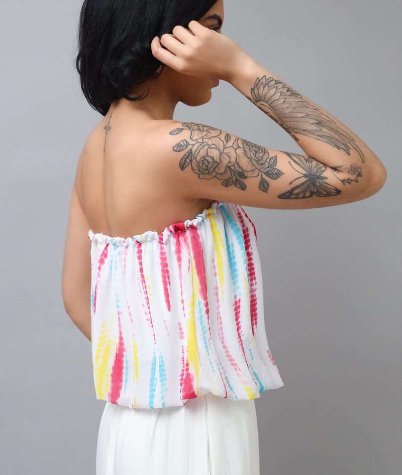 Rainbow Delight Multicolor Dressy Strapless Bandeau Tube Top