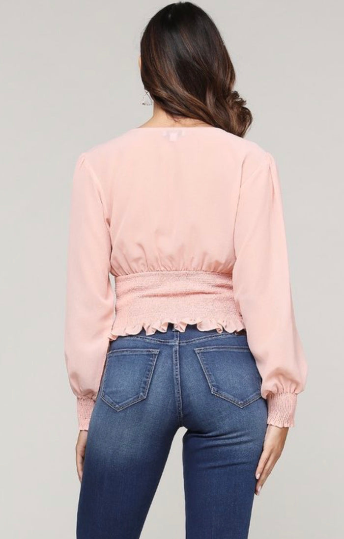 Pretty Shade Of Pink Long sleeve Blouse