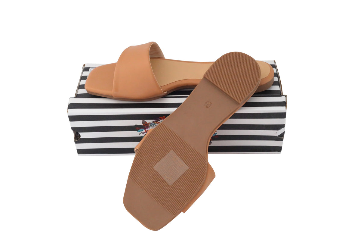 Marina Tan Slide Sandals