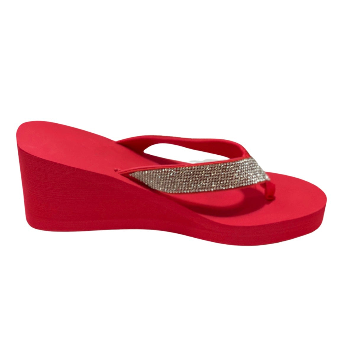 Red thong wedge discount sandals