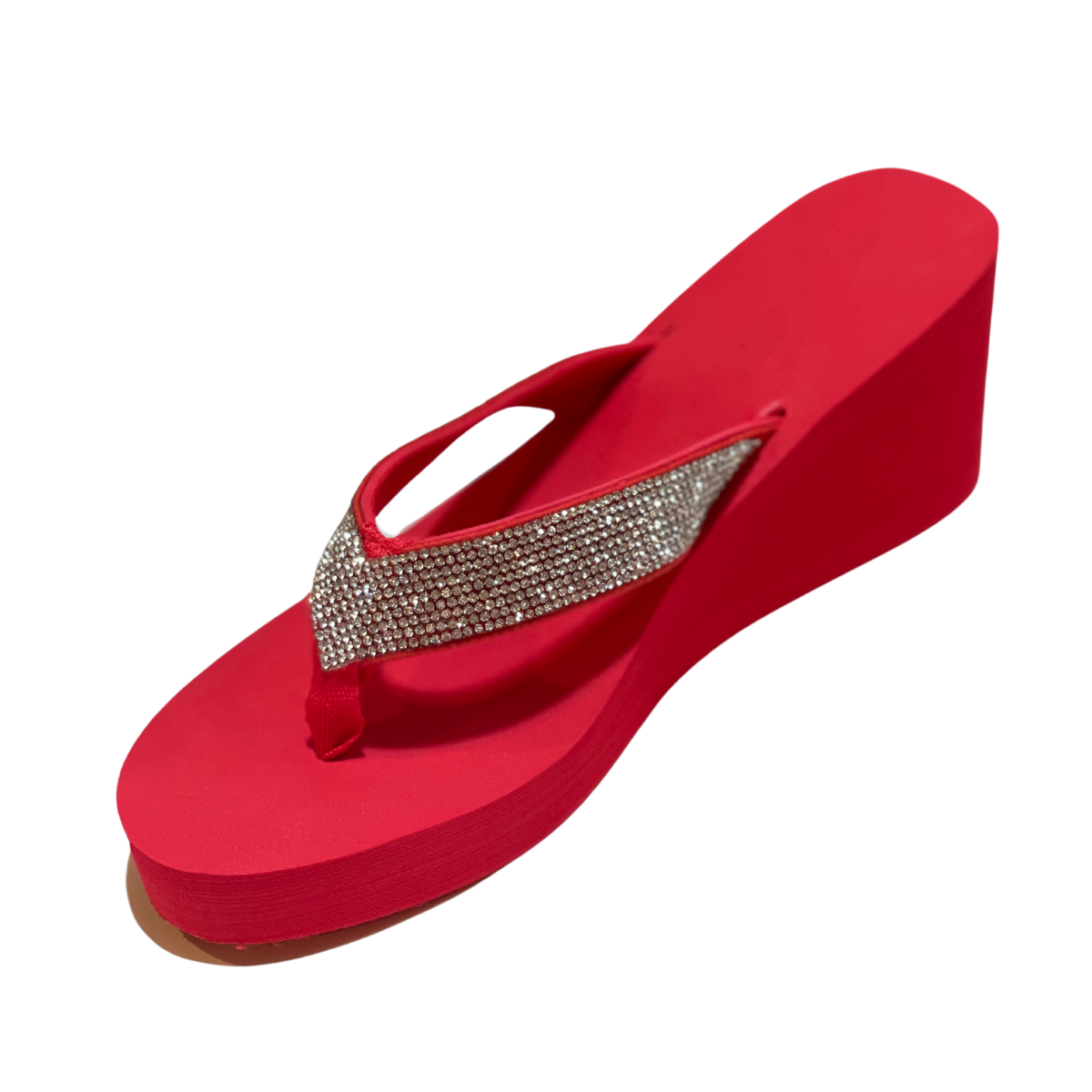 Red bling 2025 flip flops