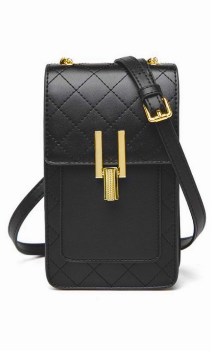 SAVANNAH QUILTED LEATHER CELL PHONE BAG